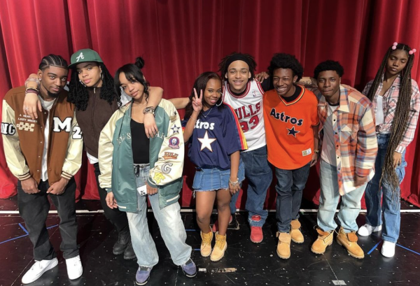 90s School Models preparing for their performance in the Black History Month Talent Show on February 23, 2024.  